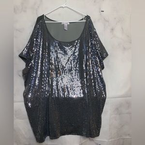 NWOT Roman's Sequin Holiday Blouse Top